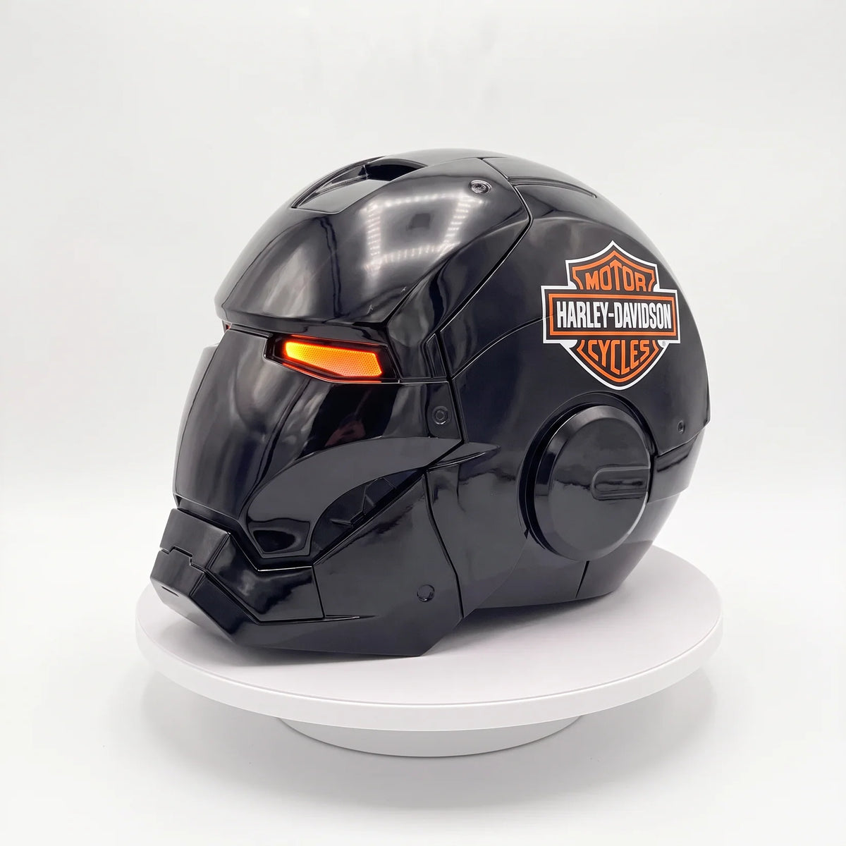 Harley Iron Man Helmet — Voice-Activated Faceplate, LED Eyes