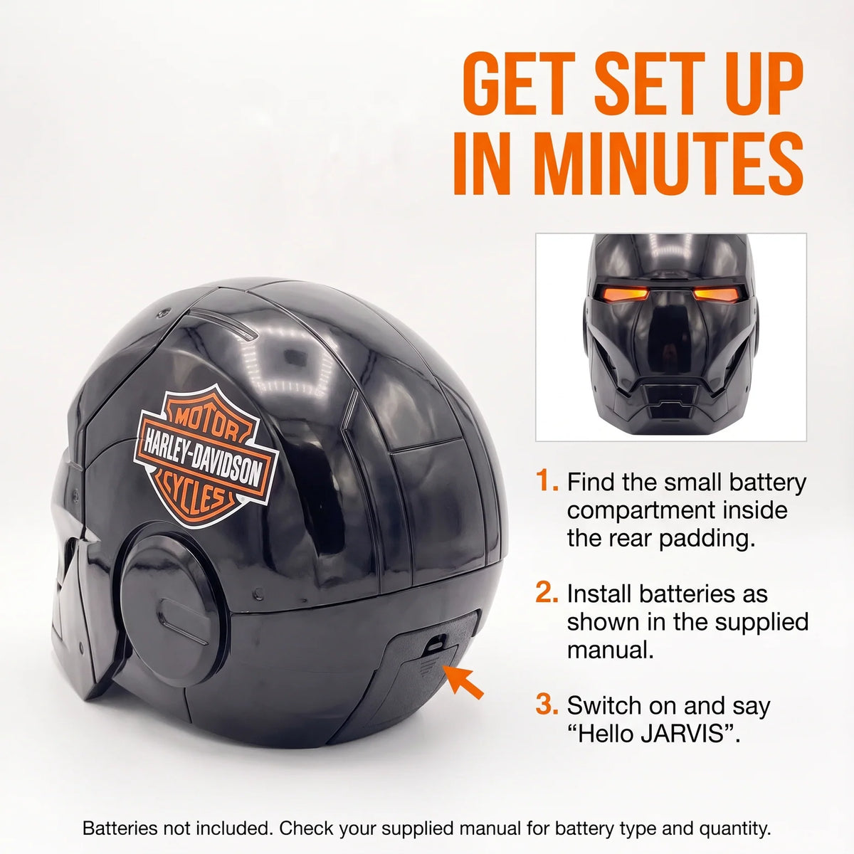 Harley Iron Man Helmet — Voice-Activated Faceplate, LED Eyes