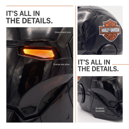 Harley Iron Man Helmet — Voice-Activated Faceplate, LED Eyes